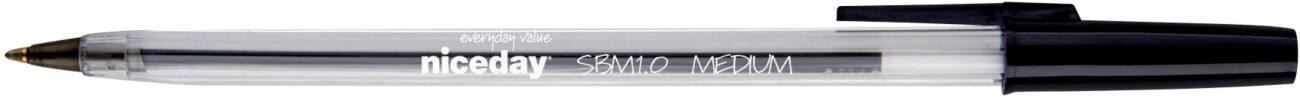 Niceday SBM1.0 Ballpoint Pen Black Medium 0.4 mm Non Refillable Pack of 20