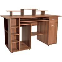 Alphason Rectangular Computer Workstation with Walnut Melamine Top and 1 Drawer San Diego 1420 x 595 x 900 mm