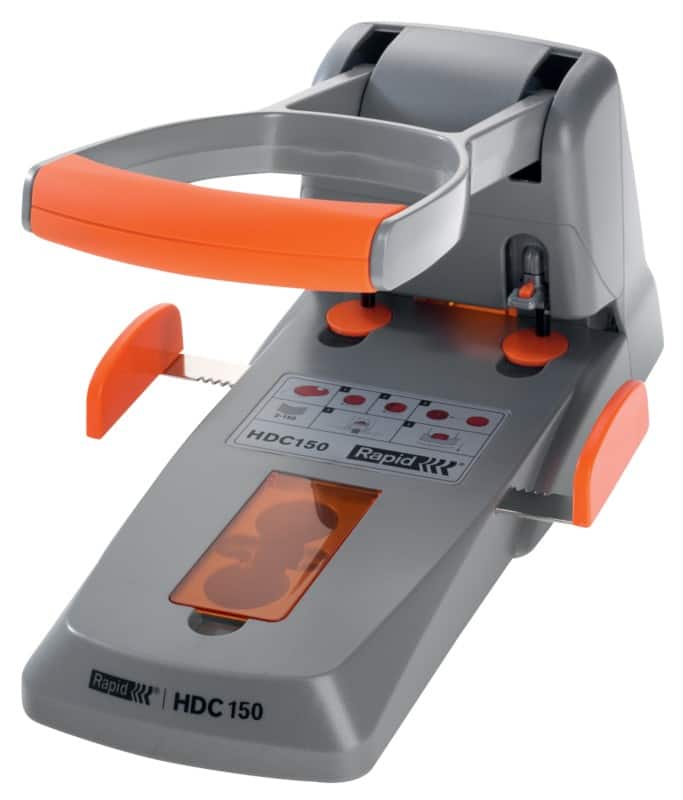 Rapid Supreme 2 Holes Hole Punch Metal 150 Sheets 23000600 Orange, Silver  