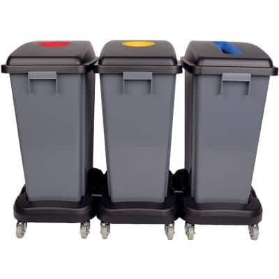 Robert Scott Plastic Recycling Dolly Bin Kit 60L Assorted