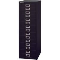 Bisley Steel Multi Drawer Cabinet 15 Drawers 279 x 380 x 860 mm Black