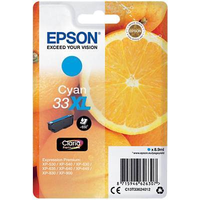 Epson 33XL Original Ink Cartridge C13T33624012 Cyan