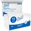 Scott Control Hand Towels V-fold White 1 Ply 6663 Pack of 15 of 112 Sheets