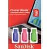 SanDisk USB 2.0 Flash Drive Cruzer Blade 16 GB Blue, Green, Pink Pack of 3