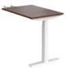 Elev8² Sit Stand Return Desk with Walnut Melamine Top and White Frame 1 Leg Touch 1600 x 800 x 675 - 1300 mm