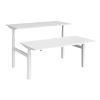 Elev8² Rectangular Sit Stand Back to Back Desk with White Melamine Top and White Frame 4 Legs Touch 1600 x 1650 x 675 - 1300 mm