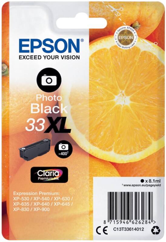 Epson 33XL Original Ink Cartridge C13T33614012 Photo Black