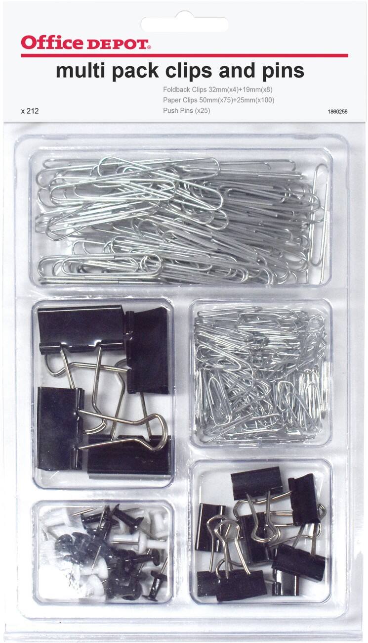 Office Depot Multipack Clips and Pins Black Pack of 212 | Viking Direct UK