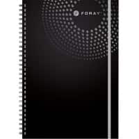 Foray Notebook Executive A4+ Ruled Spiral Bound PP (Polypropylene) Hardback Black Perforated 160 Pages 80 Sheets