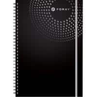 Foray Notebook Executive A4+ Ruled Spiral Bound PP (Polypropylene) Hardback Black Perforated 160 Pages 80 Sheets