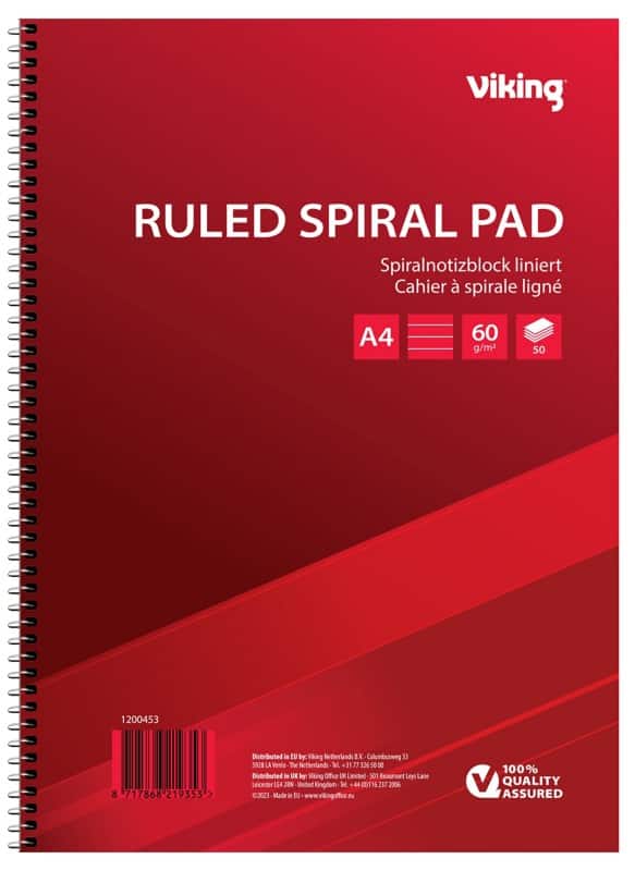 Niceday Wirdound Paper Cover Notepad Ruled 100 Pages Pack Of 5 Viking Direct Uk