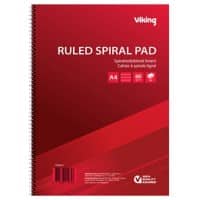 Viking Notepad A4 Ruled Spiral Bound Paper Soft Cover Blue 100 Pages 50 Sheets Pack of 5