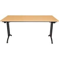 Realspace Standard Rectangular Folding Table Beech Steel, Wood Brown 1,800 x 800 x 750 mm