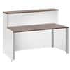 Dams International Rectangular Reception Desk with Walnut Melamine Top and White Frame Adapt 1662 x 890 x 1125mm