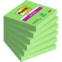 Post-it Super Sticky Notes 76 x 76 mm Evergreen Colour Square 6 Pads of 90 Sheets