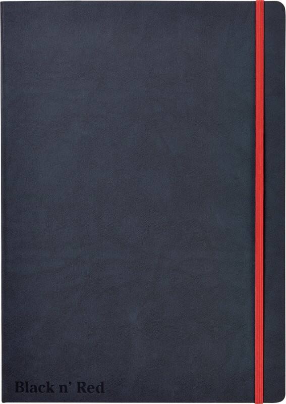 OXFORD Journal Black n' Red A4 Ruled Casebound Cardboard Hardback Black, Red 144 Pages