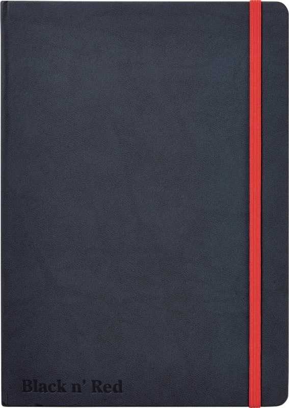 OXFORD Journal Black n' Red A5 Ruled Casebound Cardboard Hardback Black, Red 144 Pages