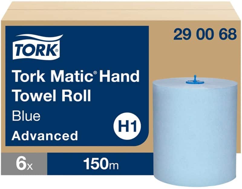 Tork Matic Advanced Paper Hand Towels H1 Rolled Blue 2 Ply 150 m 290068 150 m Pack of 6