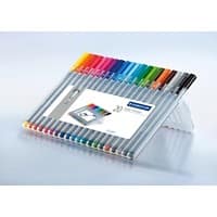 STAEDTLER Fineliner Pen 0.3 mm Bullet Assorted Lumocolor Pack of 20