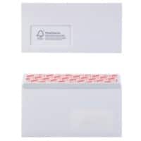 Office Depot Envelopes DL 110 x 220 mm 100 g/m² White window Peel and Seal Pack of 500