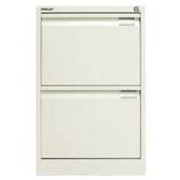 Bisley Steel Filing Cabinet 2 Drawers Lockable 470 x 622 x 711 mm Chalk White