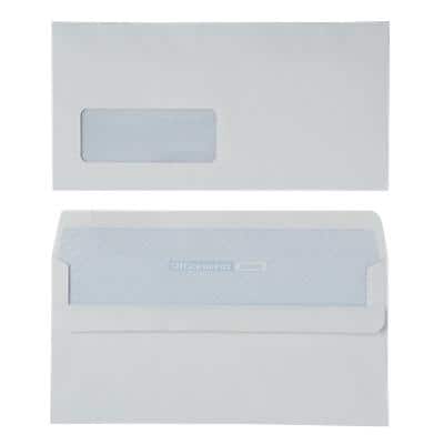 Office Depot Envelopes DL 110 x 220 mm 90 g/m² White Window Bottom Left Self Seal Pack of 500