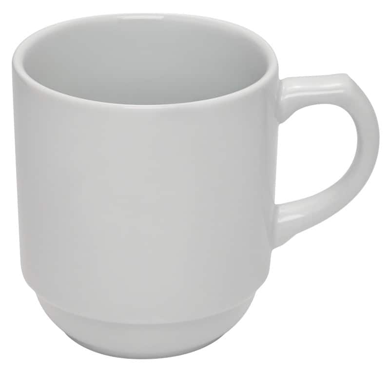 GENWARE Stacking Mugs Porcelain 300ml White Pack of 6