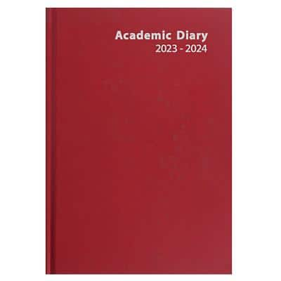 Niceday Academic Diary 2023, 2024 A5 1 Day per page Paper Red English Non Refillable