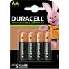 Duracell AA Rechargeable Batteries Ultra Power LR6 2500mAh NiMH 1.2V Pack of 4