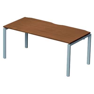 Rectangular Single Desk with Walnut Melamine Top and Silver Frame 4 Legs Adapt II 1200 x 800 x 725mm