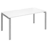 Rectangular Single Desk with White Melamine Top and Silver Frame 4 Legs Adapt II 1600 x 800 x 725mm