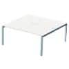 Rectangular Back to Back Desk with White Melamine Top and Silver Frame 4 Legs Adapt II 1200 x 1600 x 725mm