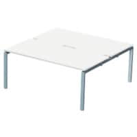 Rectangular Back to Back Desk with White Melamine Top and Silver Frame 4 Legs Adapt II 1200 x 1600 x 725mm