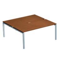 Rectangular Back to Back Desk with Walnut Melamine Top and Silver Frame 4 Legs Adapt II 1200 x 1600 x 725mm