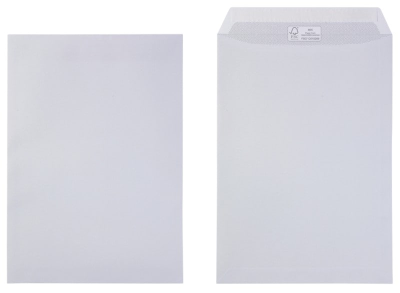 Viking C4 Peel and Seal Envelopes White 229 (W) x 324 (H) mm Plain 100 gsm Pack of 250
