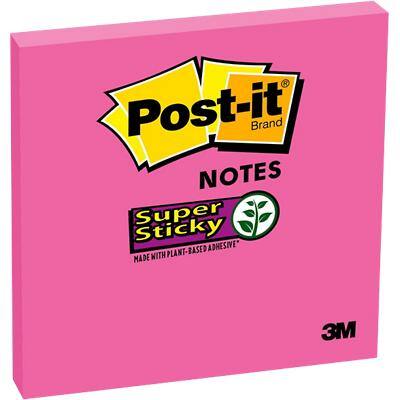 Post-it Super Sticky Notes 76 x 76 mm Poppy Colour 6 Pads of 90 Sheets