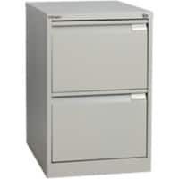 Bisley Steel Filing Cabinet 2 Drawers Lockable 470 x 622 x 711 mm Goose Grey