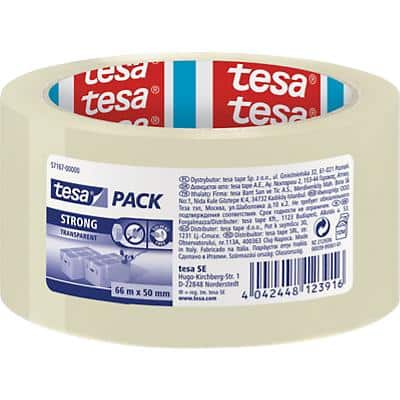 tesa Packaging Tape tesapack Strong Transparent 50 mm (W) x 66 m (L) PP (Polypropylene) 57167