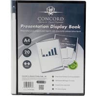 Pukka Pad Concord Presentation Display Book A4 PP Black 20 Pockets