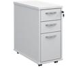 Mobile Pedestal with Lockable 3 drawers Wood 300 x 600 x 630mm White Colour