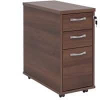 Mobile Pedestal with Lockable 3 drawers Wood 300 x 600 x 630mm Walnut Colour