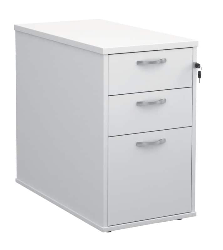 Desk End Pedestal with Lockable 3 drawers Wood 426 x 800 x 725mm White Colour