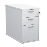 Desk End Pedestal with Lockable 3 drawers Wood 426 x 800 x 725mm White Colour