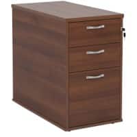 Desk End Pedestal with Lockable 3 drawers Wood 426 x 800 x 725mm Walnut Colour