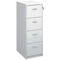 Dams International Filing Cabinet 4 Drawers LF4WH White 480 x 655 x 1,360 mm