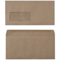 Office Depot Envelopes with Window DL 220 (W) x 110 (H) mm Gummed Brown 75 gsm Pack of 1000