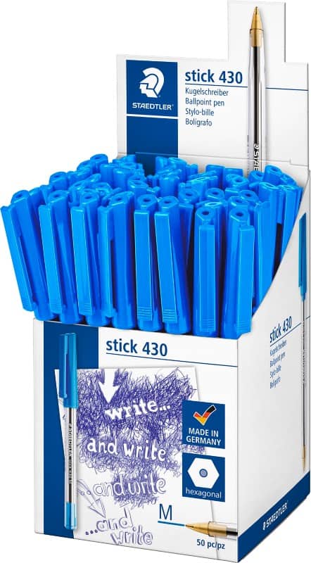 STAEDTLER 430M Ballpoint Pen Blue 0.4 mm Medium Ballpoint Pack of 50