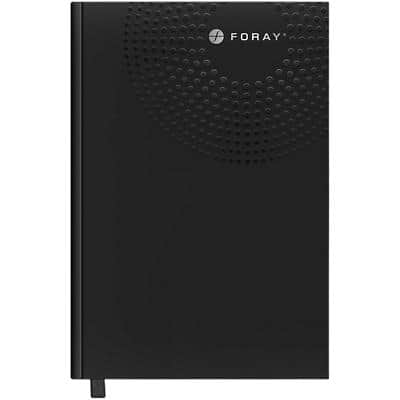 Foray Notebook Executive A5 Ruled Casebound Cardboard Hardback Black Perforated 200 Pages 100 Sheets