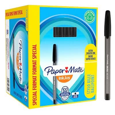 Papermate InkJoy 100 Ballpoint Pen Black Medium 0.8 mm Pack of 100