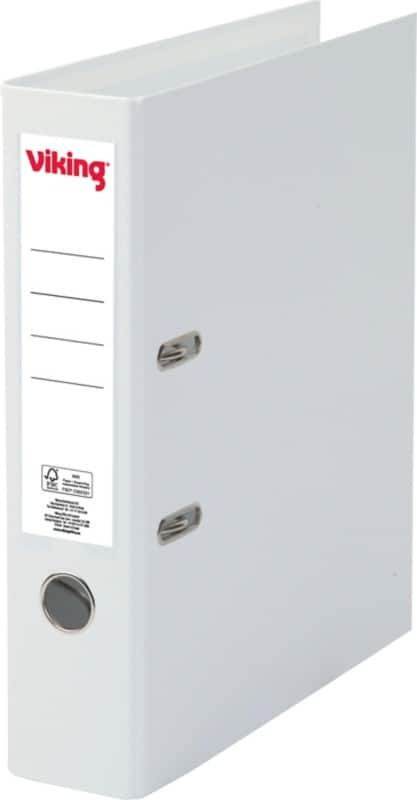 Viking Wide Lever Arch File A4 75 mm White 2 Rings Cardboard, PP (Polypropylene) Matt Portrait